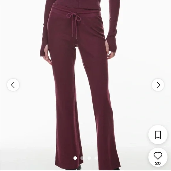 Aritzia Burgundy Lounge Waffle Luxe Pant Sunday Best, never worn, tags removed - Picture 1 of 6
